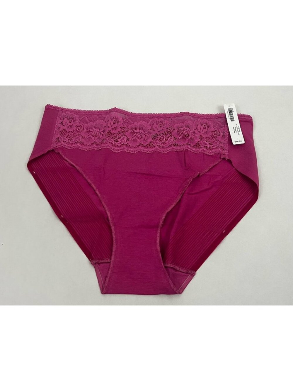 Soma Vanishing Edge Cotton w/ Lace High Leg Panty Brief Poet Pink Size L NWT